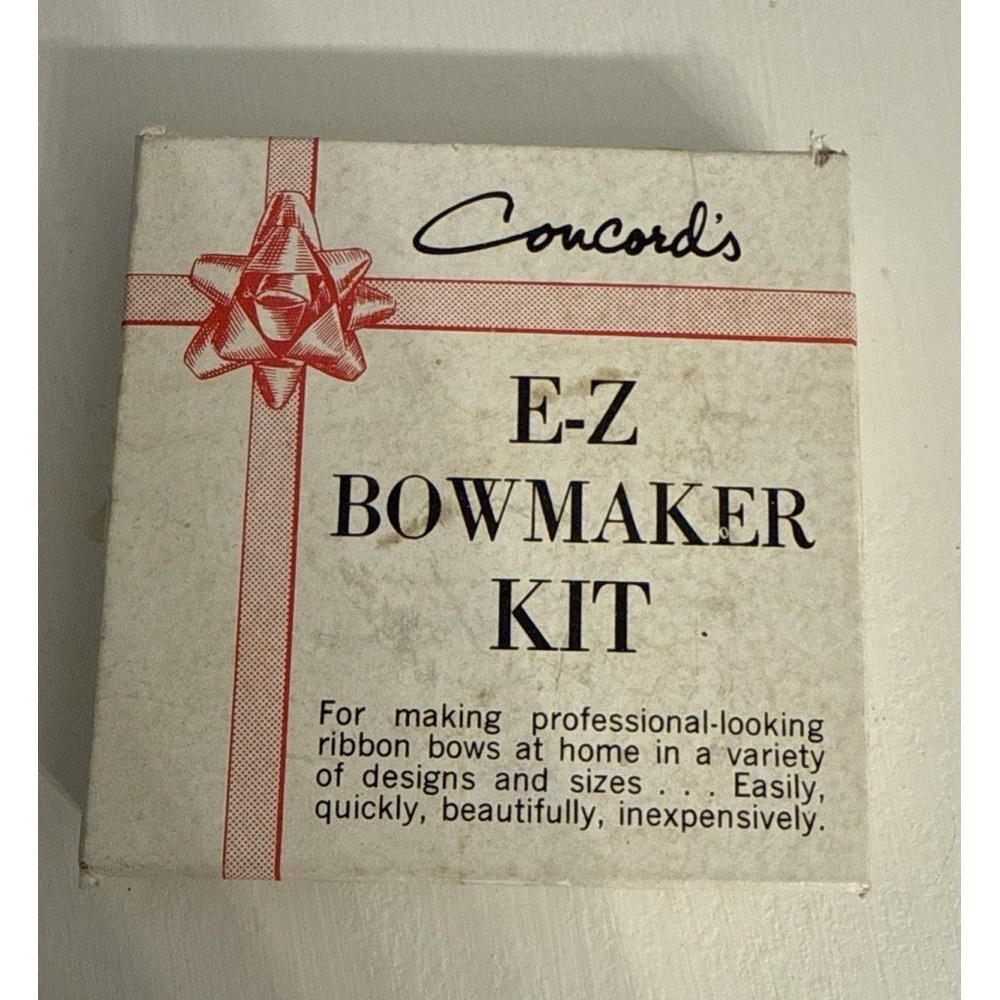 1960s Concord E-Z Bowmaker Kit Vintage Ribbon Bow Maker w/‎ Box & Instructions